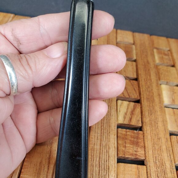 Vintage Bakelite-Handled Flatware Set – Elegant MCM Stainless Steel Black Handle - Picture 3 of 14